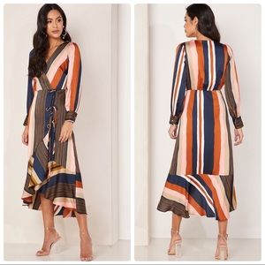 Foxiedox ‘Colorete’ Asymmetric Striped Wrap Dress